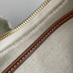 Replica Celine Medium Ava Strap Bag In Textile With Celine All-Over And Calfskin Cream