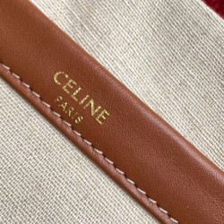 Fake Celine Small Cabas Thais In Textile With Celine All-Over Red Replica