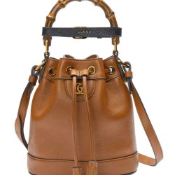 Fake Gucci Diana Mini Bucket Bag 724667 Coffee Replica