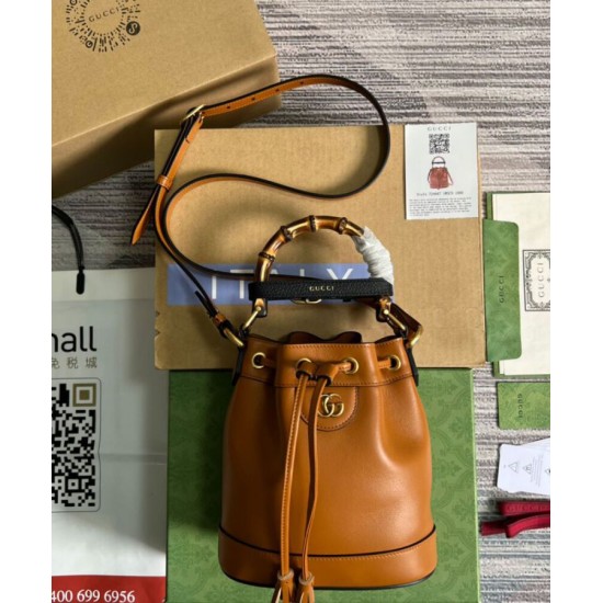 Replica Gucci Diana Mini Bucket Bag 724667 Coffee Fake Gucci Diana Mini Bucket Bag 724667 Coffee Replica