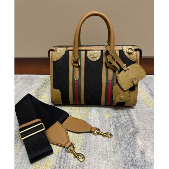Fake Gucci Small Canvas Top Handle Bag 715772 Brown Replica Replica Gucci Small Canvas Top Handle Bag 715772 Brown