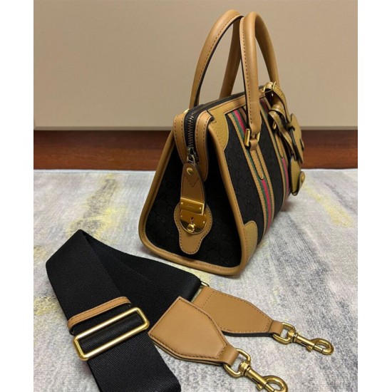 Fake Gucci Small Canvas Top Handle Bag 715772 Brown Replica Replica Gucci Small Canvas Top Handle Bag 715772 Brown
