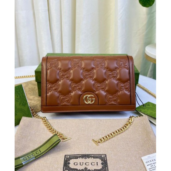 Replica Gucci GG Matelasse Chain Wallet 723787 Coffee Replica Gucci GG Matelasse Chain Wallet 723787 Coffee