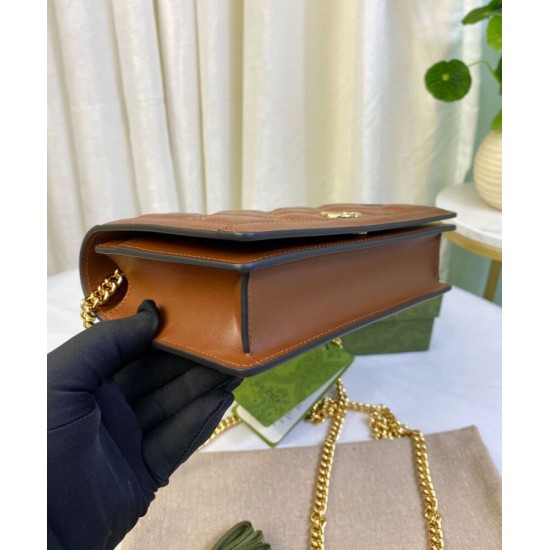 Replica Gucci GG Matelasse Chain Wallet 723787 Coffee Replica Gucci GG Matelasse Chain Wallet 723787 Coffee
