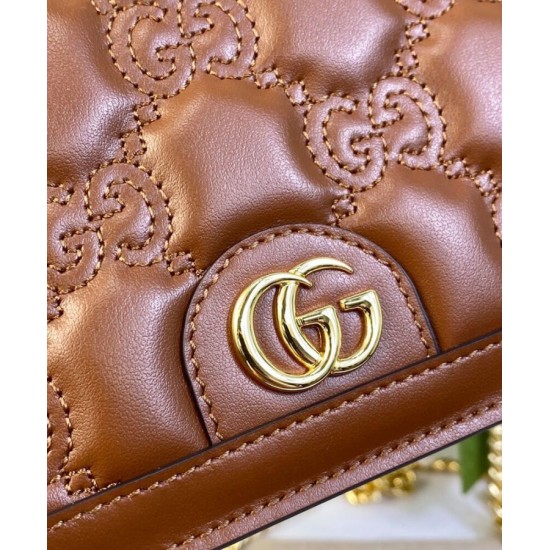 Replica Gucci GG Matelasse Chain Wallet 723787 Coffee Replica Gucci GG Matelasse Chain Wallet 723787 Coffee