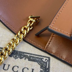 Replica Gucci GG Matelasse Chain Wallet 723787 Coffee