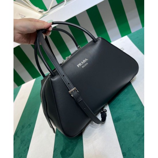 Replica Prada Medium Leather Prada Supernova Handbag 1BA365 Black Replica Prada Medium Leather Prada Supernova Handbag 1BA365 Black