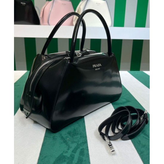 Replica Prada Medium Brushed Leather Prada Supernova Handbag 1BA365 Black Replica Prada Medium Brushed Leather Prada Supernova Handbag 1BA365 Black
