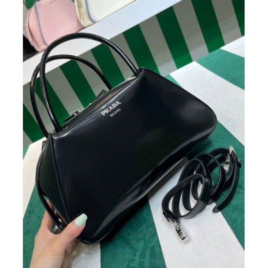 Replica Prada Medium Brushed Leather Prada Supernova Handbag 1BA365 Black Replica Prada Medium Brushed Leather Prada Supernova Handbag 1BA365 Black