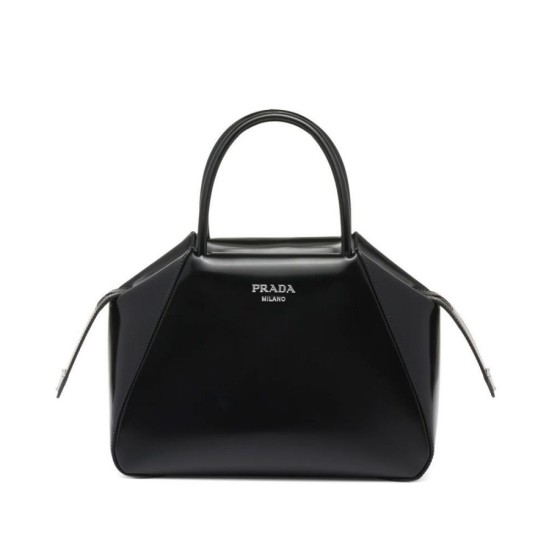 Fake Prada Small Brushed Leather Prada Supernova Handbag 1BA366 Black Replica Replica Prada Small Brushed Leather Prada Supernova Handbag 1BA366 Black