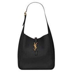 Fake YSL Saint Laurent Le 5 A 7 Soft Small Hobo Bag In Smooth Leather Black Replica