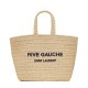 Replica YSL Saint Laurent Rive Gauche Supple Tote Bag In Raffia Crochet Apricot
