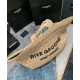 Replica YSL Saint Laurent Rive Gauche Supple Tote Bag In Raffia Crochet Apricot