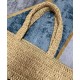 Replica YSL Saint Laurent Rive Gauche Supple Tote Bag In Raffia Crochet Apricot
