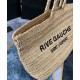 Replica YSL Saint Laurent Rive Gauche Supple Tote Bag In Raffia Crochet Apricot