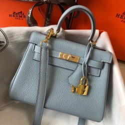 Fake Hermes Mini Kelly 20cm Bag Blue Replica