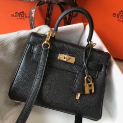Replica Hermes Mini Kelly 20cm Bag Black