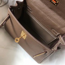 Replica Hermes Mini Kelly 20cm Bag Taupe
