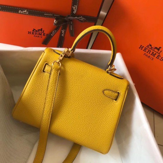 Replica Hermes Mini Kelly 20cm Bag Yellow Replica Hermes Mini Kelly 20cm Bag Yellow