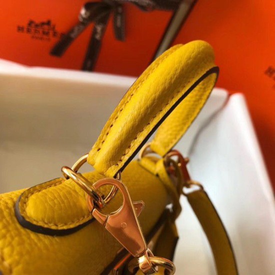 Replica Hermes Mini Kelly 20cm Bag Yellow Replica Hermes Mini Kelly 20cm Bag Yellow