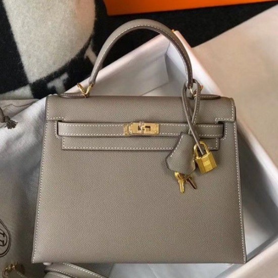 Fake Hermes Kelly 25cm Sellier Bag Epsom Leather Gris Replica Replica Hermes Kelly 25cm Sellier Bag Epsom Leather Gris