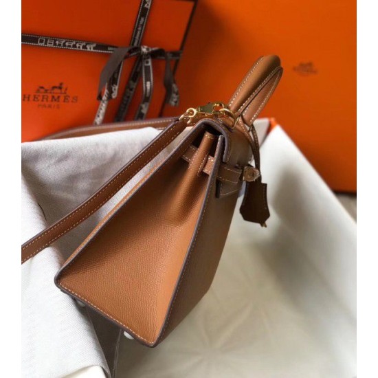 Fake Hermes Kelly 25cm Sellier Bag Epsom Leather Brown Replica Replica Hermes Kelly 25cm Sellier Bag Epsom Leather Brown