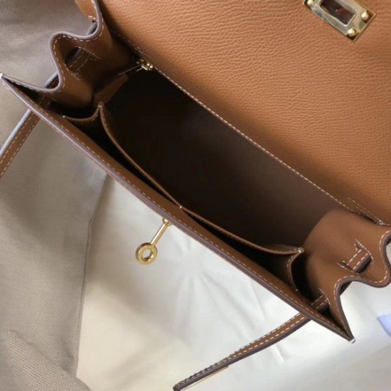 Fake Hermes Kelly 25cm Sellier Bag Epsom Leather Brown Replica Replica Hermes Kelly 25cm Sellier Bag Epsom Leather Brown