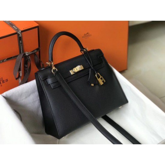 Replica Hermes Kelly 25cm Sellier Bag Epsom Leather Black Fake Hermes Kelly 25cm Sellier Bag Epsom Leather Black Replica