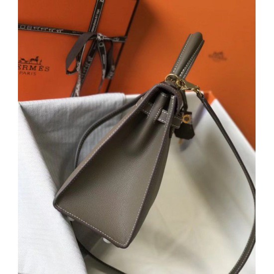 Replica Hermes Kelly 25cm Sellier Bag Epsom Leather Taupe Replica Hermes Kelly 25cm Sellier Bag Epsom Leather Taupe