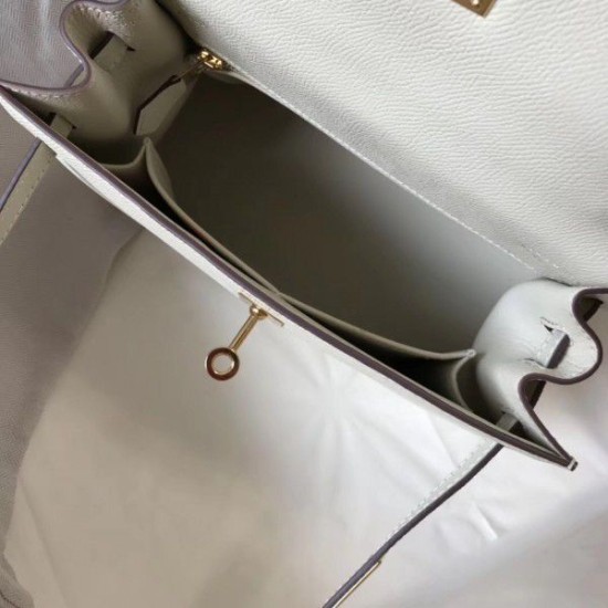 Replica Hermes Kelly 25cm Sellier Bag Epsom Leather White Replica Hermes Kelly 25cm Sellier Bag Epsom Leather White