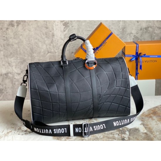 Replica Louis Vuitton Keepall Bandouliere 50 Bag In Taurillon Leather M21382 Fake Louis Vuitton Keepall Bandouliere 50 Bag In Taurillon Leather M21382 Replica