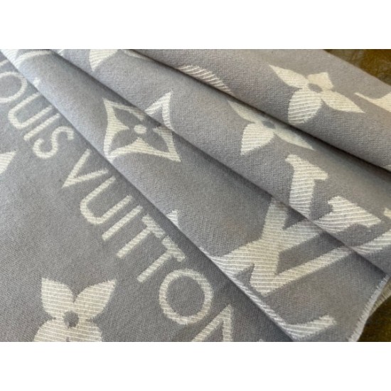 Replica Louis Vuitton LV Essential Scarf In Grey Wool M77727 Replica Louis Vuitton LV Essential Scarf In Grey Wool M77727
