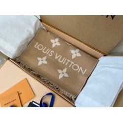Fake Louis Vuitton LV Essential Scarf In Beige Wool M77728 Replica