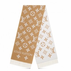 Fake Louis Vuitton LV Essential Scarf In Beige Wool M77728 Replica