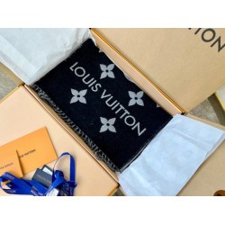 Replica Louis Vuitton LV Essential Scarf In Black Wool M77853
