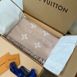 Fake Louis Vuitton LV Essential Scarf In Beige Rose Wool M77854 Replica