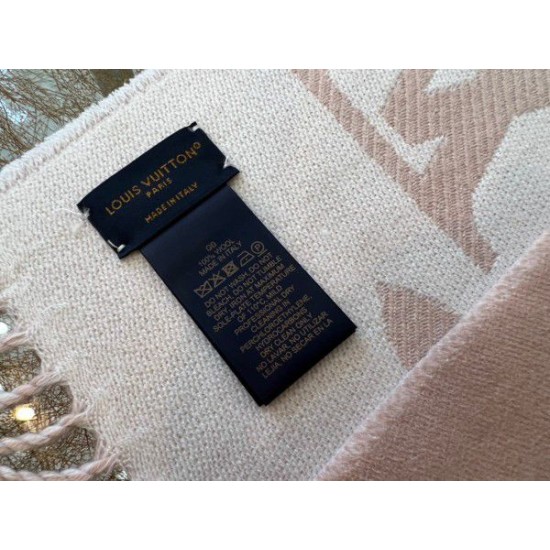 Fake Louis Vuitton LV Essential Scarf In Beige Rose Wool M77854 Replica