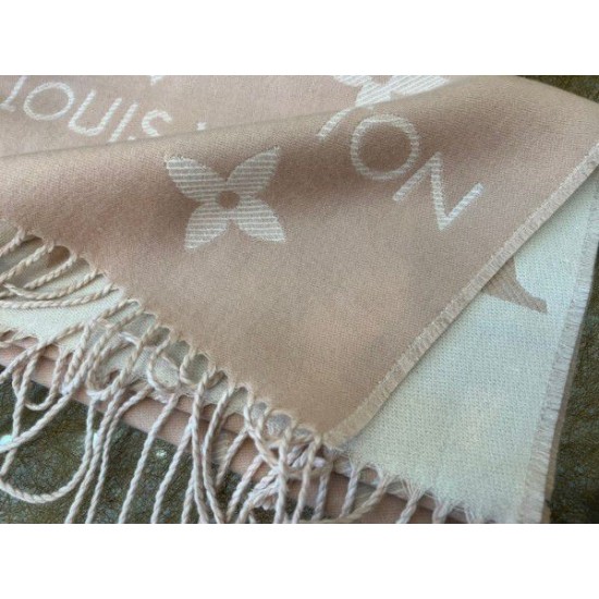 Fake Louis Vuitton LV Essential Scarf In Beige Rose Wool M77854 Replica