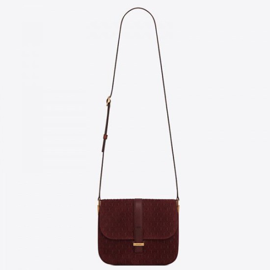 Replica YSL Saint Laurent Monogram All Over Small Satchel In Bordeaux Suede Replica YSL Saint Laurent Monogram All Over Small Satchel In Bordeaux Suede
