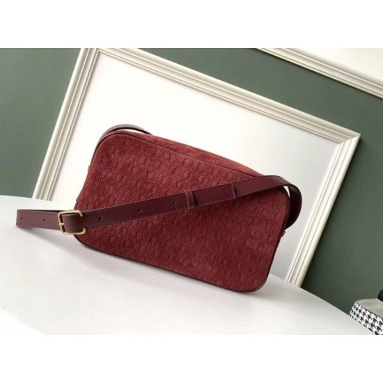 Replica YSL Saint Laurent Monogram All Over Camera Bag In Bordeaux Suede Replica YSL Saint Laurent Monogram All Over Camera Bag In Bordeaux Suede