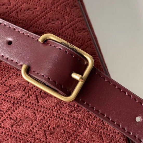 Replica YSL Saint Laurent Monogram All Over Camera Bag In Bordeaux Suede Replica YSL Saint Laurent Monogram All Over Camera Bag In Bordeaux Suede