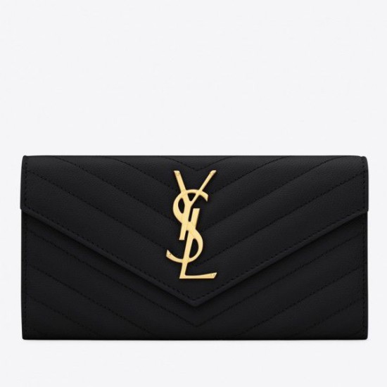 Replica YSL Saint Laurent Large Monogram Flap Wallet Black Fake YSL Saint Laurent Large Monogram Flap Wallet Black Replica