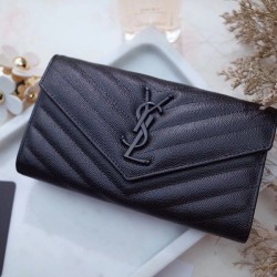 Replica YSL Saint Laurent Large Monogram Flap All Black