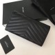 Fake YSL Saint Laurent Large Monogram Flap Wallet Black Silver Replica Fake YSL Saint Laurent Large Monogram Flap Wallet Black Silver Replica