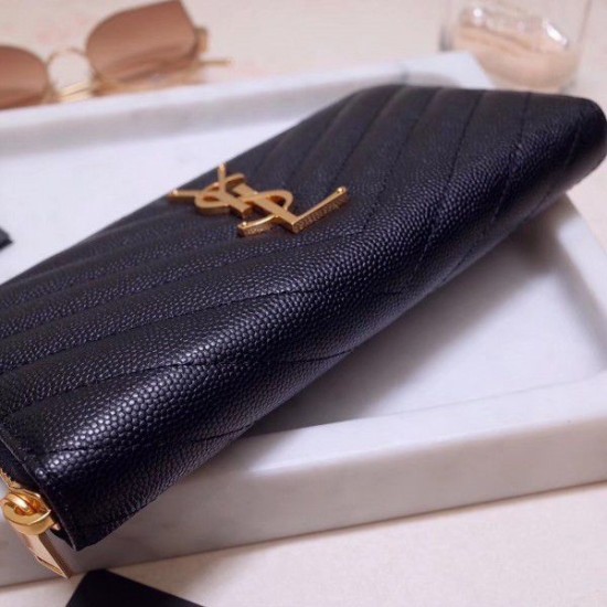 Replica YSL Saint Laurent Monogram Zip Around Wallet Black Replica YSL Saint Laurent Monogram Zip Around Wallet Black