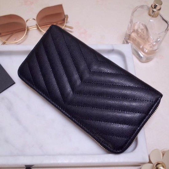 Replica YSL Saint Laurent Monogram Zip Around Wallet Black Replica YSL Saint Laurent Monogram Zip Around Wallet Black
