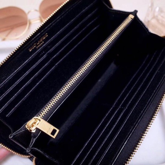 Replica YSL Saint Laurent Monogram Zip Around Wallet Black Replica YSL Saint Laurent Monogram Zip Around Wallet Black