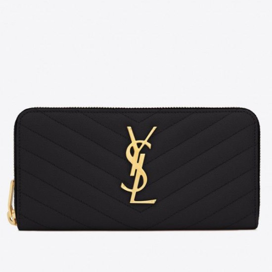Replica YSL Saint Laurent Monogram Zip Around Wallet Black Replica YSL Saint Laurent Monogram Zip Around Wallet Black