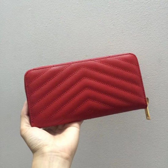Fake YSL Saint Laurent Monogram Zip Around Wallet Red Replica Fake YSL Saint Laurent Monogram Zip Around Wallet Red Replica