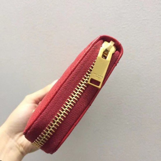 Fake YSL Saint Laurent Monogram Zip Around Wallet Red Replica Fake YSL Saint Laurent Monogram Zip Around Wallet Red Replica